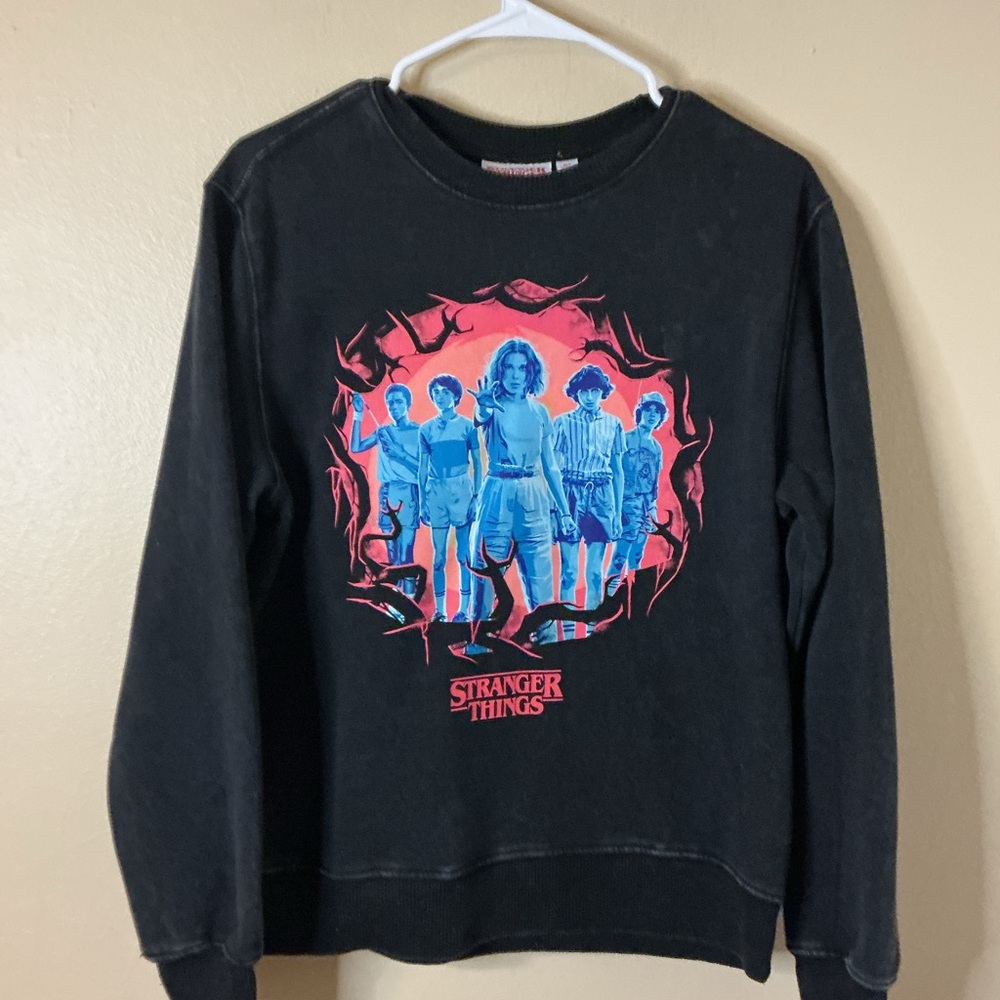 Stranger Things Black Crewneck Sweater